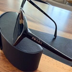 Prada Glossy Black Cat-Eye Sunglasses